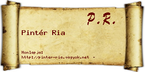 Pintér Ria névjegykártya